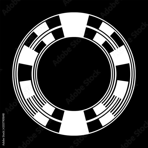 Circle Design Element. Circular Rotation Geometric Shape. Abstract Round Whit...