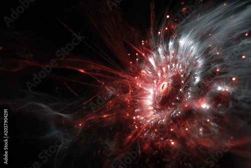 Abstract Red and White Energy Swirl