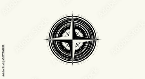 Photos Compass illustration over white background