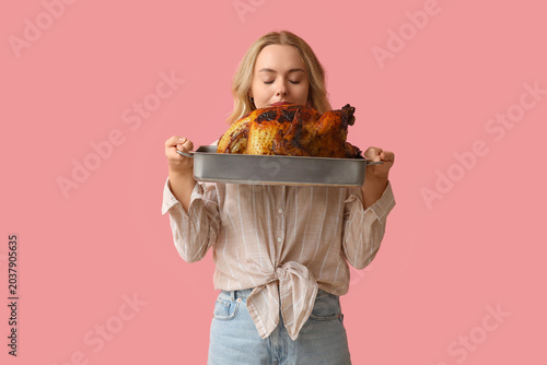 Beautiful young woman with ...