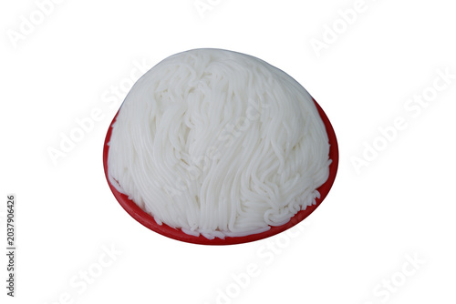 Bild auf Leinwand Fresh Thai rice noodles or lightly fermented rice vermicelli isolated on transparent background
