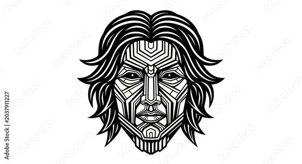 Obraz premium Geometric human face illustration