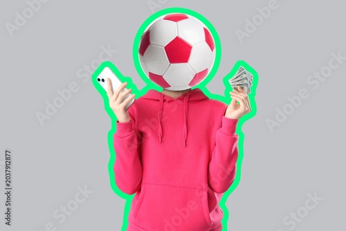 Woman with smartphone, mone...