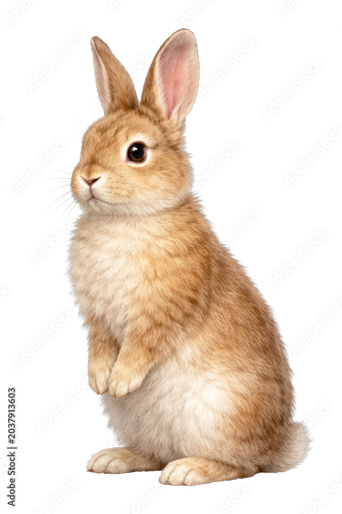 Fototapeta premium Adorable fluffy rabbit illustration.