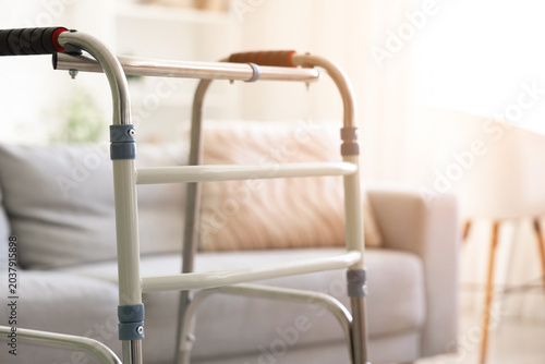 Medical walker in living ro...
