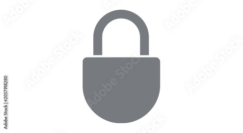 Obraz na plátně Simple gray padlock icon on white background, symbol for security, privacy and p