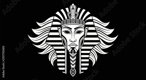 Bild auf Leinwand Egyptian pharaoh mask graphic illustration