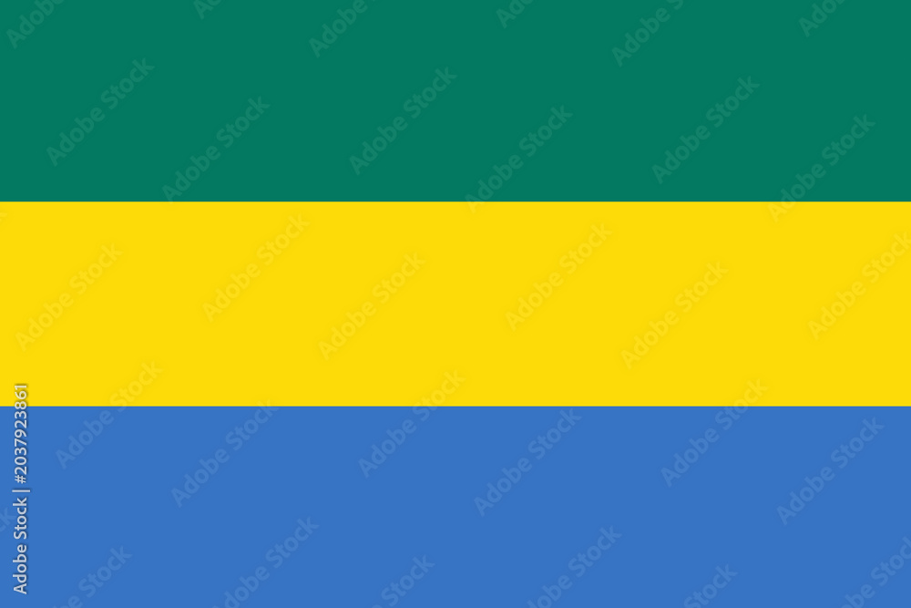 Fototapeta premium Gabon flag vibrant horizontal stripes