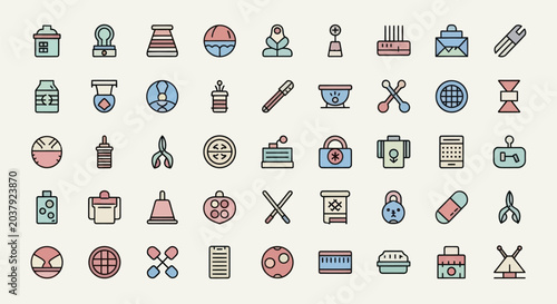 Set of various colorful icons for design