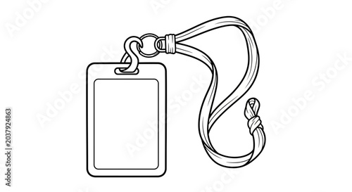 Blank id badge with lanyard