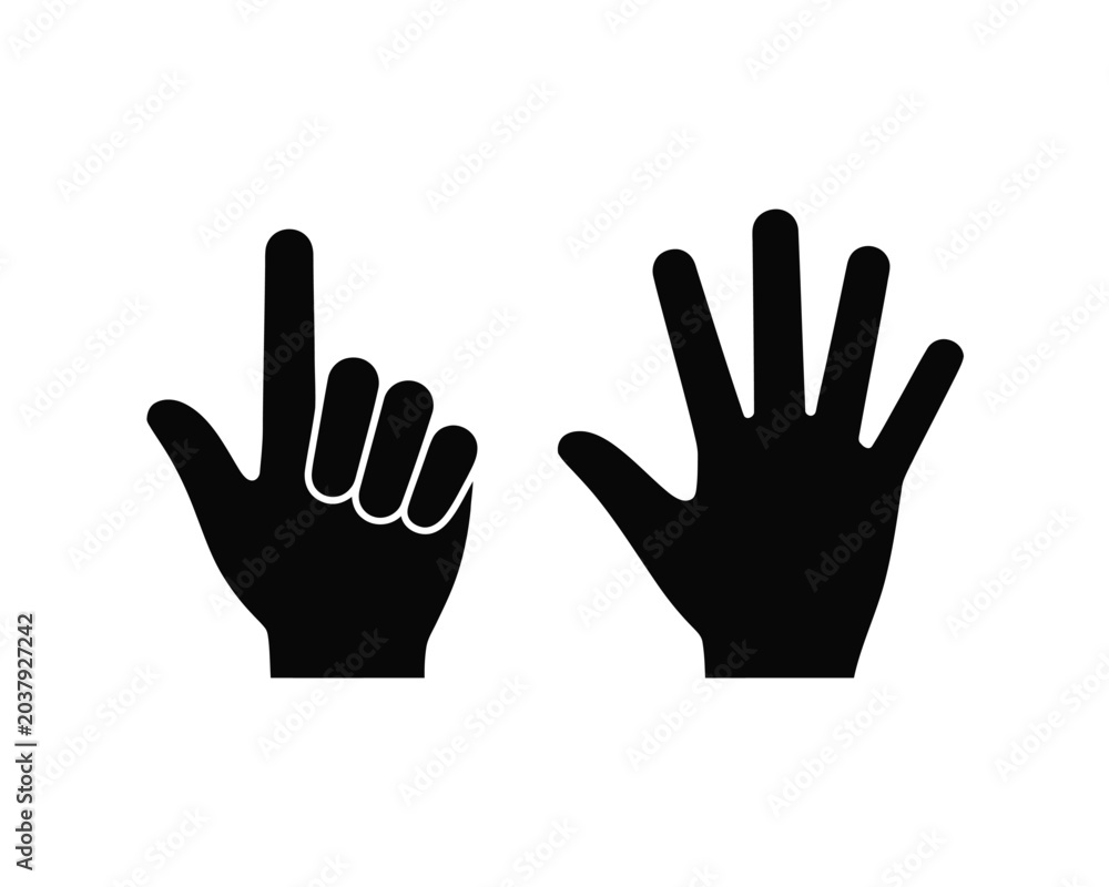 Obraz premium Hand gesture peace and stop signs