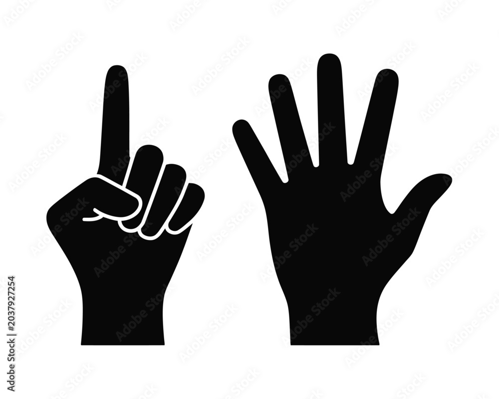 Fototapeta premium Hand gestures peace and victory icons