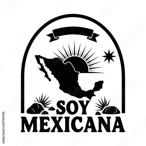 Принти на полотні Soy Mexicana moon arch badge vector