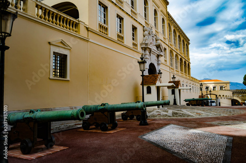 « Série de canons historiques alignés le long d’un bâtiment monumental »

