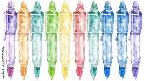 Paint Brush Tool with Colorful Artistic Detail 719