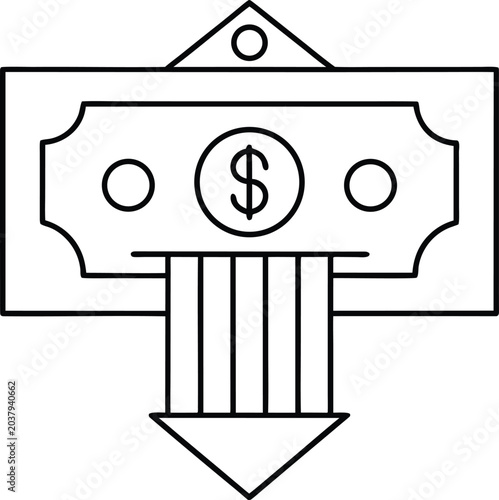 funding line art vector illustration on transparent background