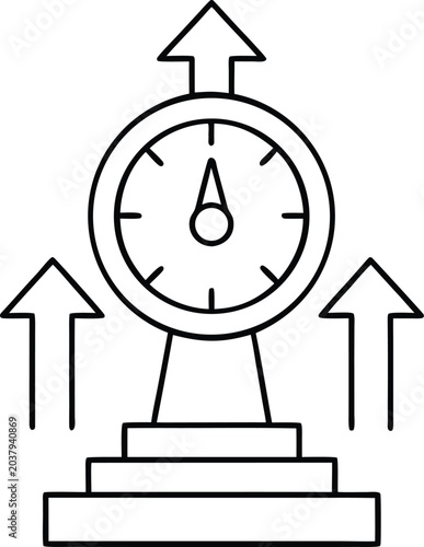 attribution modeling line art vector illustration on transparent background
