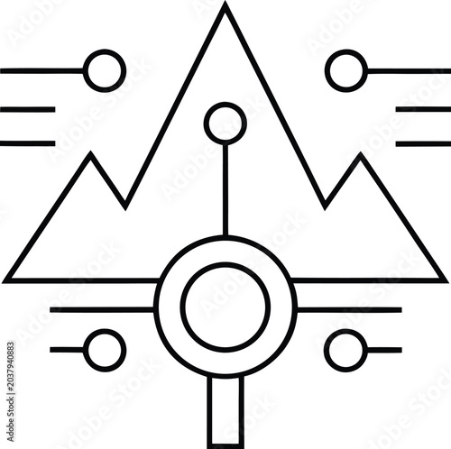 anomaly detection line art vector illustration on transparent background