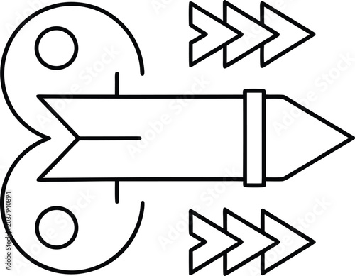 accelerator line art vector illustration on transparent background