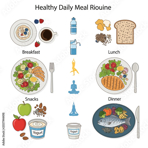 Photos Variety of Healthy Daily Meal Options.