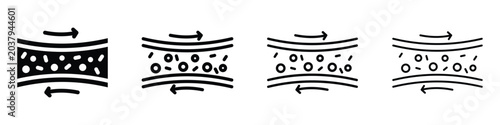 Foto Diagram illustrating blood flow and particle movement within a vessel