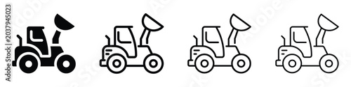 Εκτύπωση καμβά Compact loader icon set with solid and outline versions for diverse applications