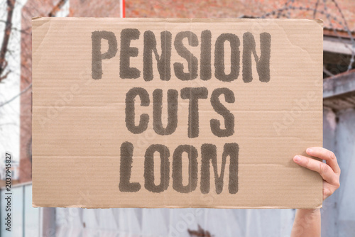 Schilderij op canvas "Pension Cuts Loom" Looming reductions in retirement benefits alarm aging workers