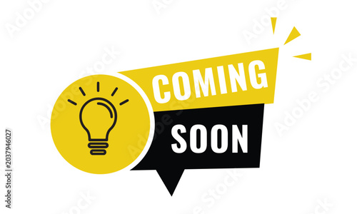 Coming Soon Announcement Banner Vector Illustration
