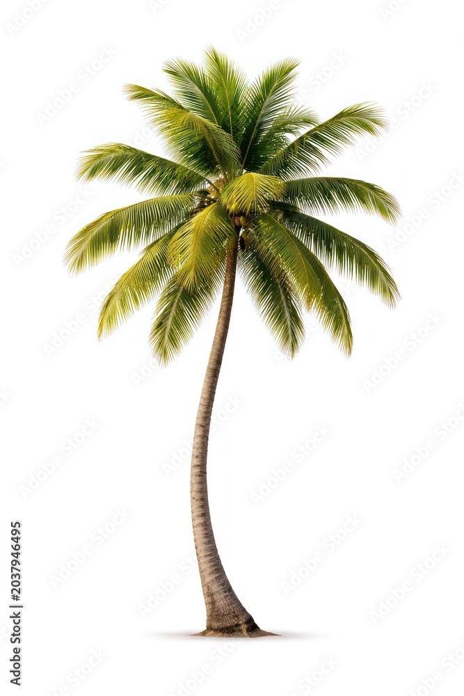 Obraz premium Tropical palm tree isolated white
