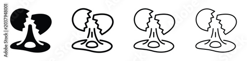 Obraz na płótnie Symbol of a broken egg with yolk spilling out, representing failure or bad luck