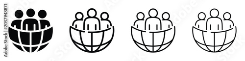 Global community icon representing people united around the world