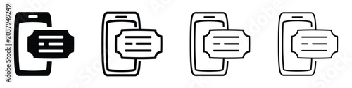 Obraz na płótnie Digital ticket icon on smartphone screen for mobile event access