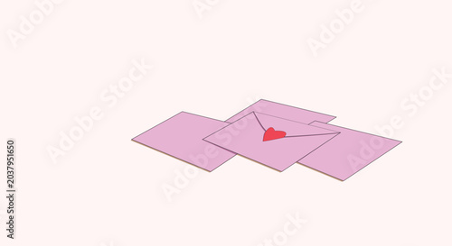 Quadro su tela love letter illustration