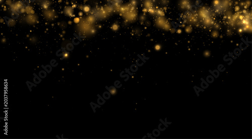 Shimmering gold dust flows across a transparent background. Sparkling motion adds festive elegance and depth. Premium abstract light effect for design work.