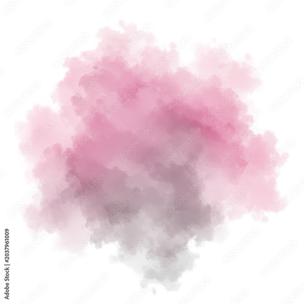 Fototapeta premium Abstract pink and gray watercolor blob isolated on transparent background
