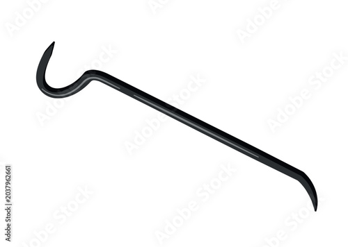 Tableau sur toile Cartoon vector illustration of a black heavy duty wrecking bar pry tool