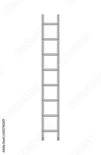 Tableau sur toile Vector illustration of a simple grey metal rescue ladder