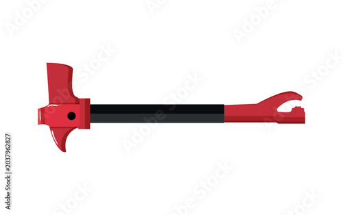 Schilderij op canvas Vector illustration of a red and black halligan bar rescue pry tool