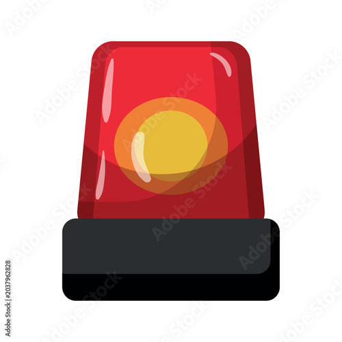 Foto Cartoon vector illustration of a red emergency flasher siren light