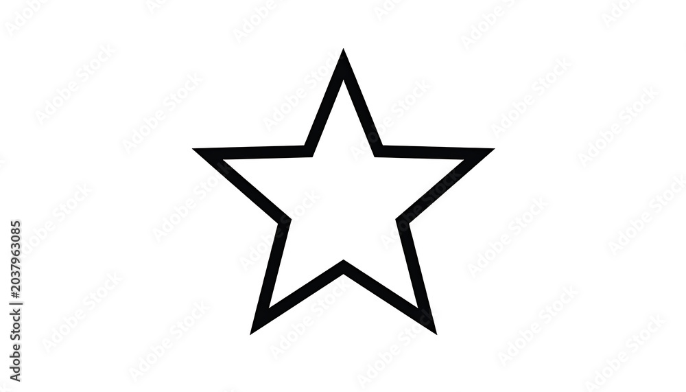 Obraz premium Outline star shape, simple geometric element, five pointed star symbol, graphic design icon, clean vector shape