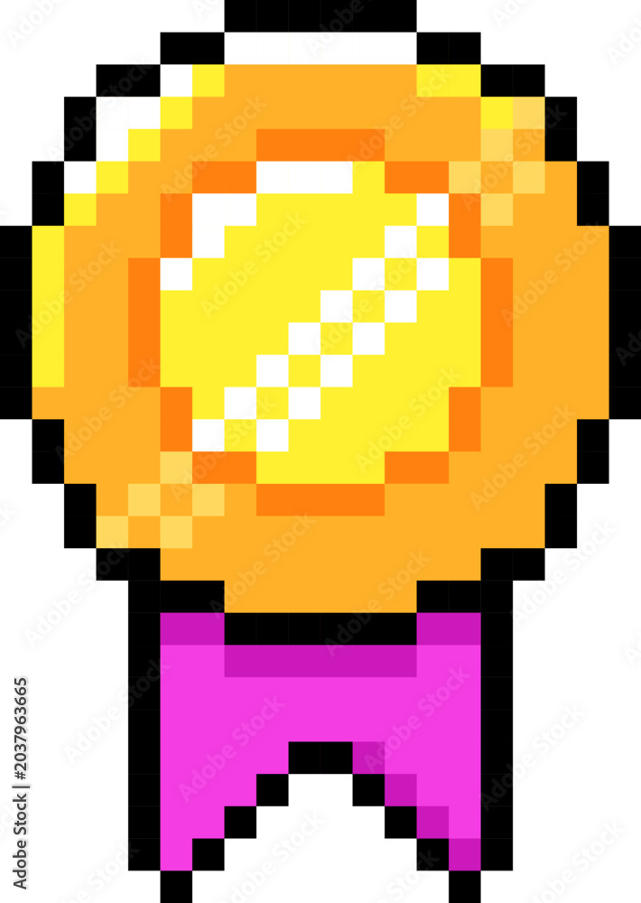 Fototapeta premium Pixel video game icons loading progress bars menu buttons and arrows in 8bit retro style