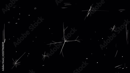 Animation of cracks in a lacquered surface on a black background. Effect of wear, cracking, and rough texture in 4K with alpha channel.