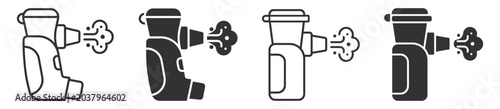 Foto medical nebulizer device icons set for respiratory therapy on transparent backgr
