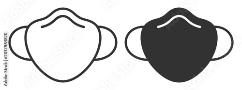 Obraz na plátně respirator mask icon set, protective face mask vector illustration for health an