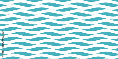 Obraz na płótnie Seamless abstract pattern featuring repeating horizontal waves in a tranquil tur