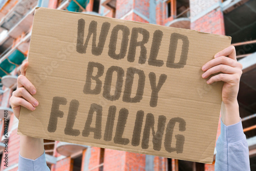 Quadro su tela "World Body Flailing" International institutions struggle to enforce global norms