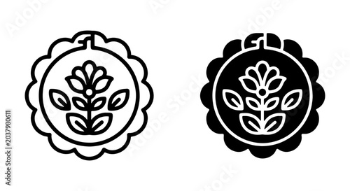 Obraz na płótnie Embroidery Hoop Icon Set, Floral Stitch Craft Design, Needlework Art Vector
