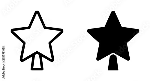 Konstfotografi Christmas Star Tree Topper Icons, Festive Holiday Decoration Vector Set
