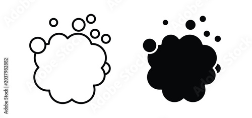 Bild auf Leinwand Foam vector icon set black filled and outlined style.