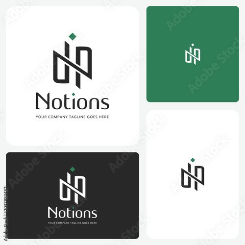 Letter n logo design idea with tech concept